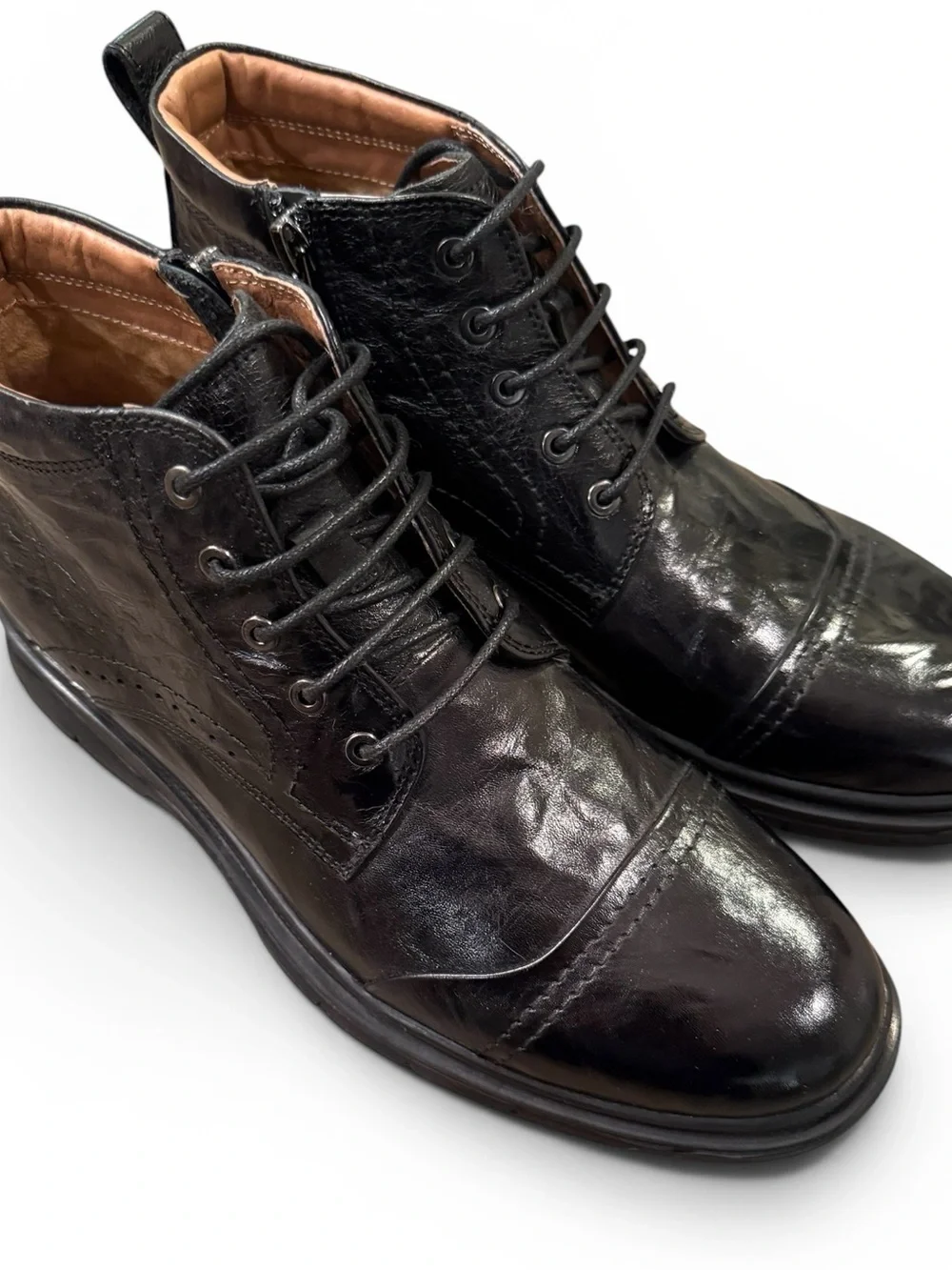 Vintage Foundry Black Leather Lace-Up Ankle Boots NWOB Men’s 8.5